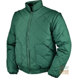 GIUBBINO POLIESTERE COTONE CON MANICHE STACCABILI  COLORE VERDE  TG  M L XL XXL