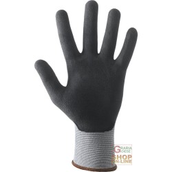 GUANTI IN FILO CONTINUO NYLON SPANDEX CALIBRO 15 PALMO SPALMATO IN SCHIUMA DI NITRILE E POLIURETANO