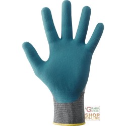 GUANTI IN NYLON  PALMO IMPREGNATO IN NITRILE SCHIUMATO DORSO AREATO  COLORE AZZURRO  TG  7 8 9 10