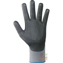 GUANTI IN NYLON  PALMO IMPREGNATO IN NITRILE SCHIUMATO PUNTINATO  DORSO AREATO  COLORE NERO