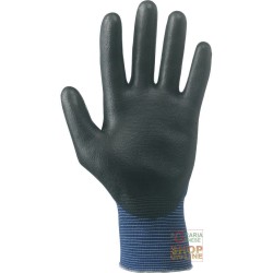 GUANTI IN NYLON  PALMO RICOPERTO IN POLIURETANO  COLORE BLU NERO  TG  7 8 9 10