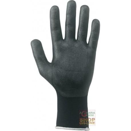 GUANTI IN NYLON RICOPERTI IN POLIURETANO NITRILE COLORE NERO TG