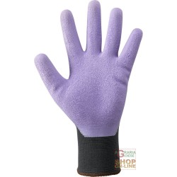 GUANTI IN NYLON NERO  PALMO RICOPERTO IN LATTICE DI GOMMA ZIGRINATO  COLORE VIOLA  TG  8 9 10