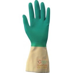 GUANTO GOMMA BICOLORE GIALLO VERDE TG S M L XL