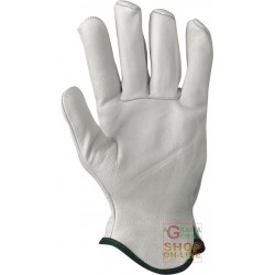 GUANTO IN PELLE OVINA ORLATO COLORE BIANCO TG 7 8 9 10