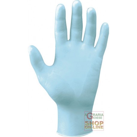 GUANTO NITRILE AMBIDESTRO SENZA POLVERE COLORE AZZURRO TG S M L