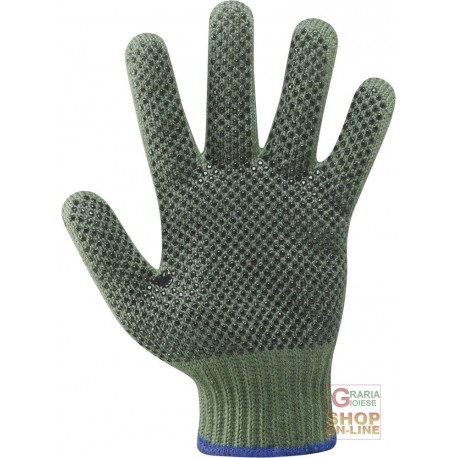 GUANTO NYLON POLIESTERE VERDE PALMO PUNTINATO TG U D