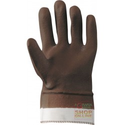 GUANTO PVC DORSO AREATO MANICA IN TELA EN 388 COLORE MARRONE TG