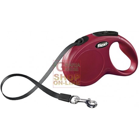 GUINZAGLIO AUTOMATICO FLEXI NEW CLASSIC A FETTUCCIA ROSSO KG.