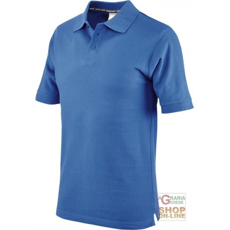 MAGLIETTA POLO 100% COTONE CARDATO COLORE BLU ROYAL TG S XXL