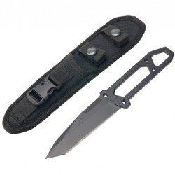 MANTIS KNIVES COLTELLO A LAMA FISSA IN ACCIAIO ANODIZZATO NERO